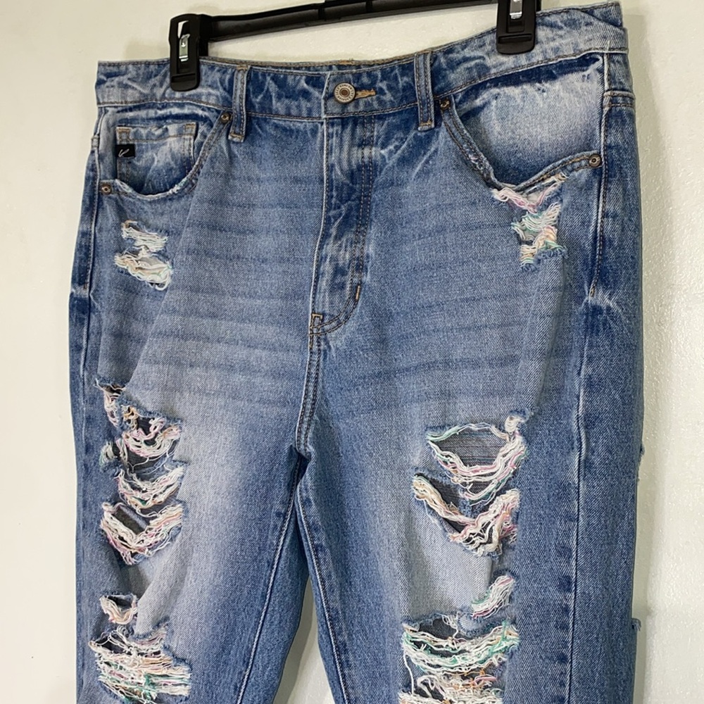 Kancan Distressed Skinny Jeans Raw Hem High Rise 100% Cotton Sz 30 - Picture 3 of 15